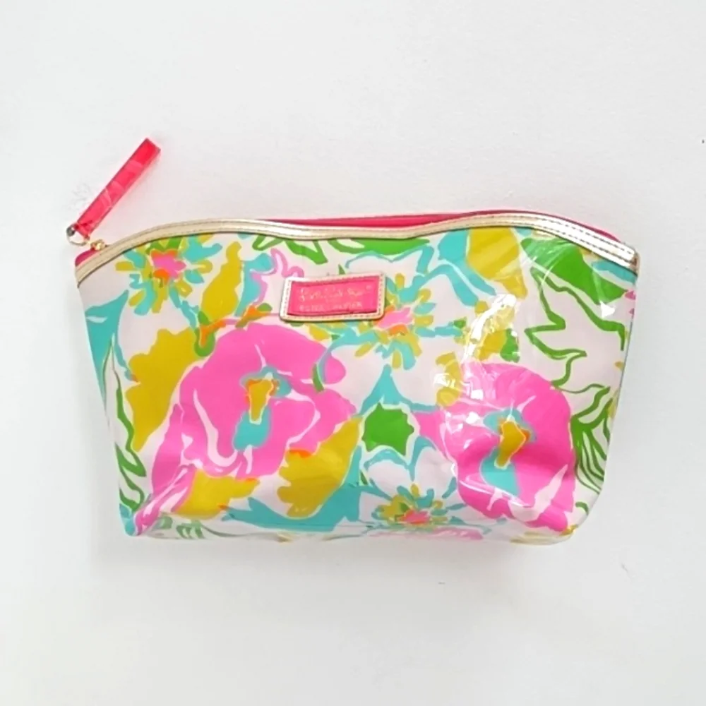 Lily Pulitzer × Estee Laudeer Floral Pink Travel Makeup Clutch Bag